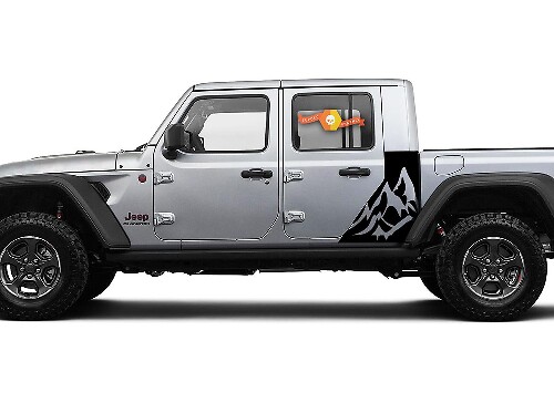 Jeep Gladiator 2 Side Mountains Aufkleber Aufkleber Factory Style Body Vinyl Graphic Stripes Kit 2018–2021
