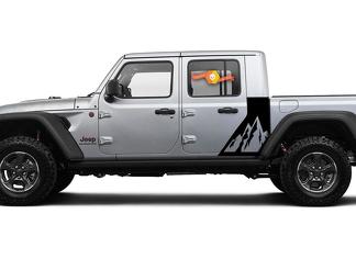 Jeep Gladiator 2 Side Mountains Aufkleber Kit mit Vinyl-Grafikstreifen im Werksstil 2018–2021
