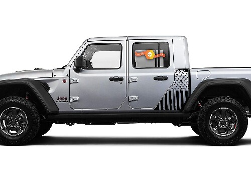 Jeep Gladiator Seitenflagge USA Berge Wald Aufkleber Vinyl Aufkleber Factory Style Body Vinyl Graphic Stripes Kit 2018-2021
