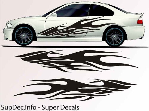 Fire Tribal Stil Seiten Vinyl Aufkleber Sticker