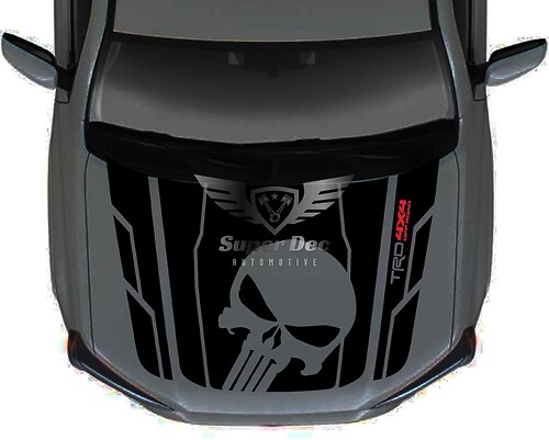 Punisher Hood Vinyl-Aufkleber für TRD 4Runner 4x4 PRO Sport Off Road, passend für die 5. Generation, KEINE Scoop!
