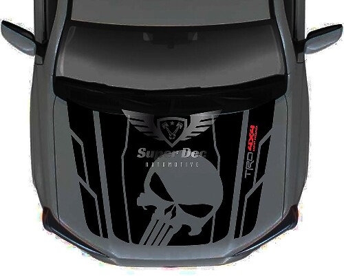 Punisher-Style Motorhauben-Vinylaufkleber für Toyota 4Runner 5. Generation