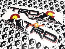Paar TRD Off Road Mountains mit Colorado State Flag Sunset Shadows Sun Sunset für Toyota Tacoma Tundra FJ Cruiser
 3