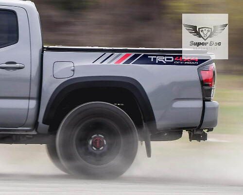 TRD Off Road Schachbrett-Streifen Aufkleber für die hintere Seite aus Vinyl für Toyota Tacoma Tundra