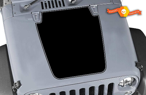 Schwarz umrandeter Hauben-Vinylaufkleber für Jeep Wrangler