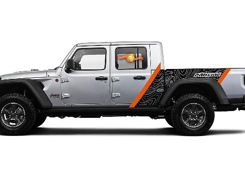 Pro-Line Topographische Karten Seiten-Vinyl-Aufkleber-Set für Jeep Gladiator