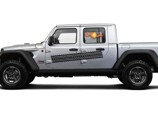 Jeep Gladiator Side JT Extra Large Side Tire Track Style Vinyl-Aufkleber Grafik-Kit für 2018-2021
