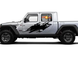 Jeep Gladiator Side Extra Large Side Splash Vinyl-Aufkleber im einzigartigen Stil Grafikkit für JT 2018-2021
