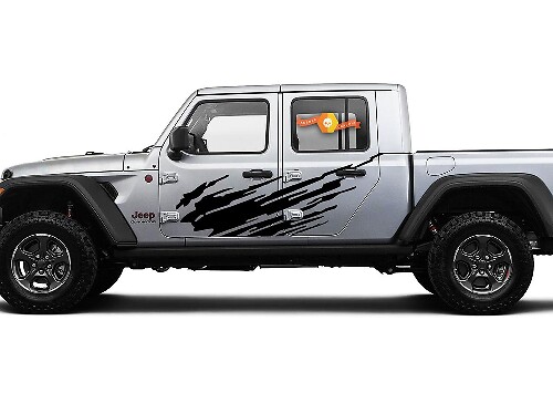 Jeep Gladiator Side Extra Large Side Splash einzigartiger Big Two Style Vinyl-Aufkleber Grafik-Kit für JT 2018-2021
