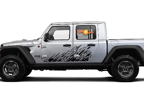 Jeep Gladiator Side Extra Large Side Splash einzigartig Big Two Style Schmutzspuren Vinyl-Aufkleber Grafik-Kit für JT 2018-2021
