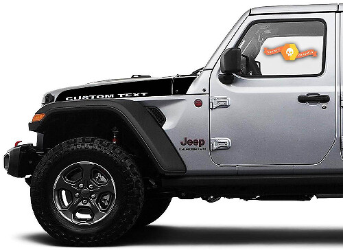 Individuelle Text Motorhauben-Lamellen-Vinylaufkleber im Paar für Jeep Wrangler und Gladiator