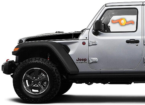 Konturseiten-Motorhaubenstreifen Vinyl-Aufkleber Paar für Jeep Wrangler & Gladiator