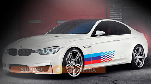 M Style Schachbrett-Flagge Seiten-Vinyl-Aufkleber für BMW M2