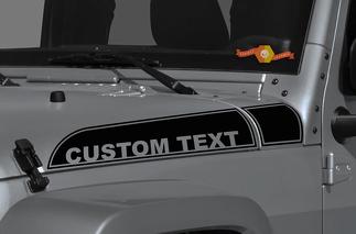 Paar Jeep Wrangler Gladiator JT JL JLU Rubicon Hood Custom Text Trim Spear Vinyl Decal Graphic Kit für 2018-2021
