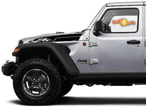 Mountain Hauben-Seitenstreifen Vinyl-Aufkleber Paar für Jeep Wrangler & Gladiator