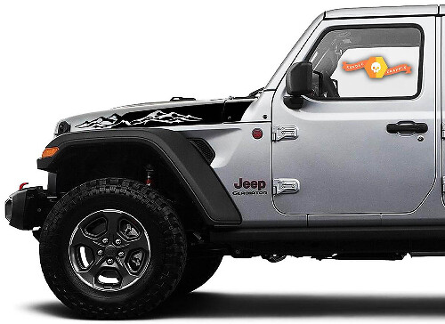 Mountains Motorhauben Vinylstreifen Aufkleber 2 für Jeep Wrangler Gladiator Rubicon JT JL JLU