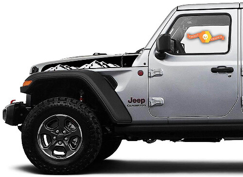 Mountain Haubenstreifen Vinyl-Aufkleber Paar für Jeep Wrangler & Gladiator