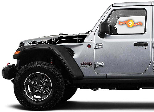 Mountain-Range-Haubenstreifen Vinyl-Aufkleber-Set für Jeep Wrangler Gladiator Rubicon