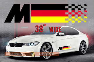 BMW Deutsche Flagge M Farben Flagge für BMW alle Modelle Vinyl Aufkleber  Aufkleber 2 Stück M4 M5 M6 M2 M340i 440i