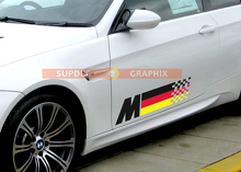 BMW Deutschland Flagge M Farben Flagge für BMW alle Modelle Vinyl Aufkleber Aufkleber 2 Stück M4 M5 M6 M2 M340i 440i
 2