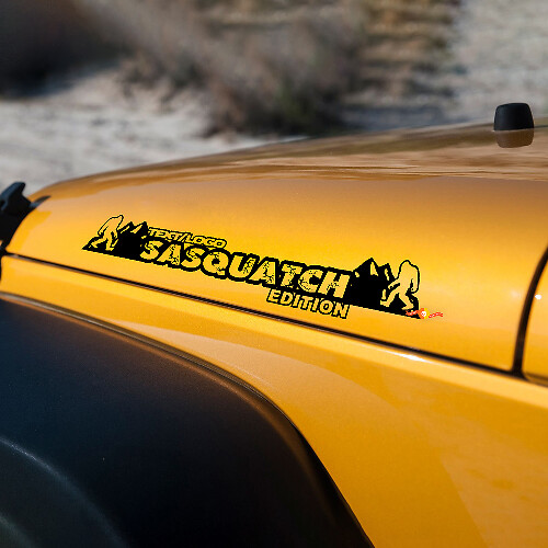 Sasquatch Mountains Custom Text Haubenaufkleber Decals für Jeep Wrangler JL JK TJ YJ