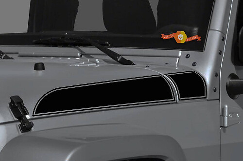 Seitlicher Vinyl-Zierstreifen-Kit für Motorhaube für Jeep Wrangler und Gladiator