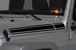 Jeep Wrangler Gladiator JT JL JLU Rubicon Stylische, freche Motorhaube mit Zierleisten-Vinyl-Aufkleber-Grafik-Kit für 2018-2021 linke und rechte Seite

