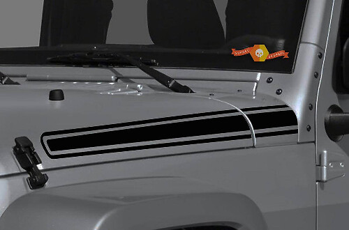 Ramp Hauben-Seitenstreifen Vinyl Aufkleber Set für Jeep Wrangler & Gladiator