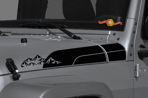 Mountains Hauben-Seitenvinyl-Aufkleberset für Jeep Wrangler Gladiator