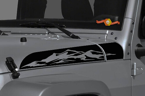 Mountain Range Hauben-Aufkleber-Set für Jeep Wrangler und Gladiator
