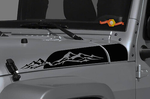 Mountains Dunstabzugshauben-Seitenvinyl-Aufkleberkit für Jeep Wrangler & Gladiator