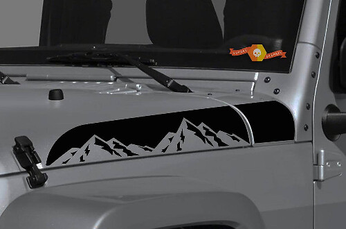 Bergkamm-Hauben-Vinylaufkleber-Set für Jeep Wrangler Gladiator Rubicon