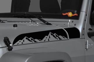 New Jeep Wrangler Gladiator JT JL JLU Rubicon Hood Mountain Range Vinyl-Aufkleber-Grafik-Kit für 2018 2021
