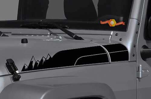 Mountain Style Motorhauben-Streifen Vinyl-Aufkleberset für Jeep Wrangler Gladiator