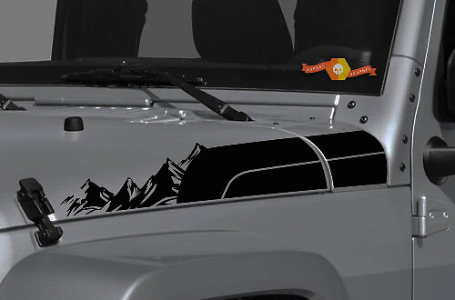 Mountain Style Motorhauben-Seitenstreifen Vinyl-Aufkleber-Kit für Jeep Wrangler Gladiator