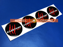 Raptor SVT Style Red Claw Custom TXT 60mm Domed Set — Vinylaufkleber (Radmitte)_3