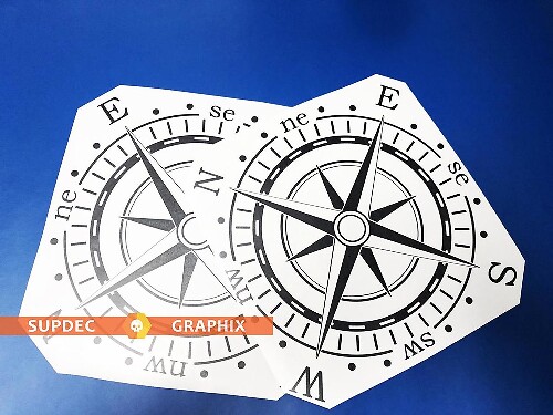 Paar 35,6 cm Kompass-Vinyl-Aufkleber für die Bettseite der Tür für Jeep Wrangler
