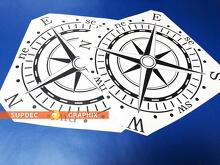Paar 35,6 cm Kompass-Vinyl-Aufkleber für die Bettseite der Tür für Jeep Wrangler
 2