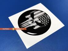 USA Punisher Tankdeckel-Einsatz-Emblem, gewölbter Aufkleber für Dodge Challenger
 2