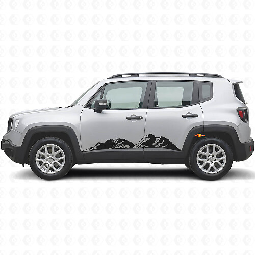 Mountains Schweller Vinyl Aufkleber Set für Jeep Renegade