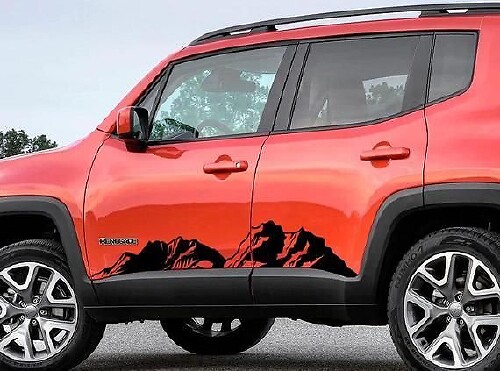 Jeep Renegade Neue Aufkleber für Rocker Panel Mountains Vinyl-Aufkleber
