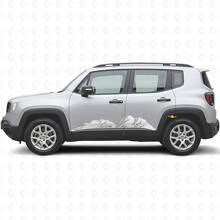Mountains Schweller Vinyl Aufkleber Set für Jeep Renegade_5