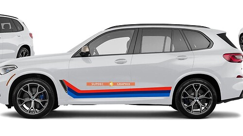 M Farben Vinylstreifen für BMW x5 M50 G05 Monochromstil und Deutsch über Ihre Wahl
