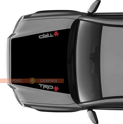 Sehr riesiger TRD 4x4 PRO Sport Offroad KEINE SCHAUFEL! Vinyl-Aufkleber für Biohazard-Motorhaube, passend für Toyota Tacoma 2016–2021 Modelle
