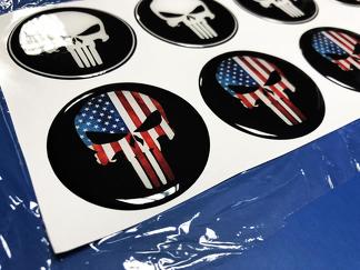 Felgen-Nabenkappen Punisher USA Domed Badge Emblem Kunstharz-Aufkleber
