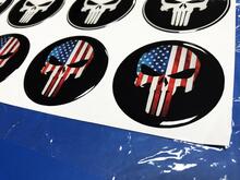 Felgen-Nabenkappen Punisher USA Domed Badge Emblem Kunstharz-Aufkleber
 2
