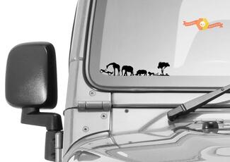 African Safari Windschutzscheibe Jeep Corner Chaser Aufkleber
