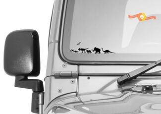 Jurassic World Dinosaurier Windschutzscheibe Jeep Corner Chaser Aufkleber
