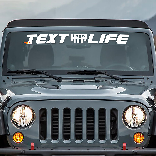 Custom Text Life Windshield Banner Vinyl Aufkleber Decal für Jeep Wrangler