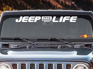 Jeep Wrangler Jeep Life Windschutzscheiben-Banner-Vinyl-Aufkleber
